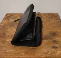 Czarny portfel duży skórzany handmade