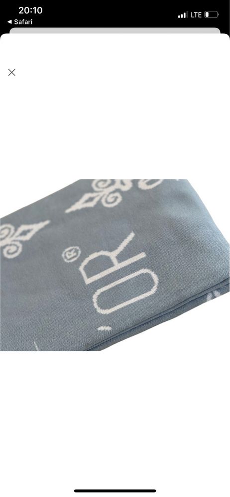 Детский плед maison dor baby tricot blanket blue&white