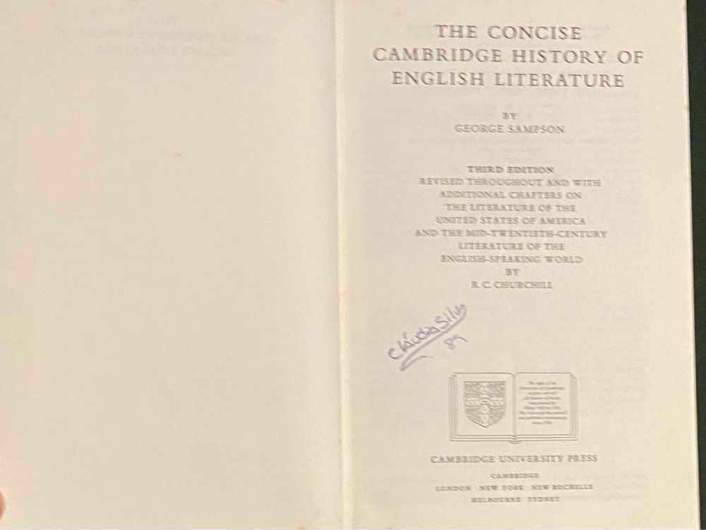 The Concise Cambridge History of English Literature by George Sampson