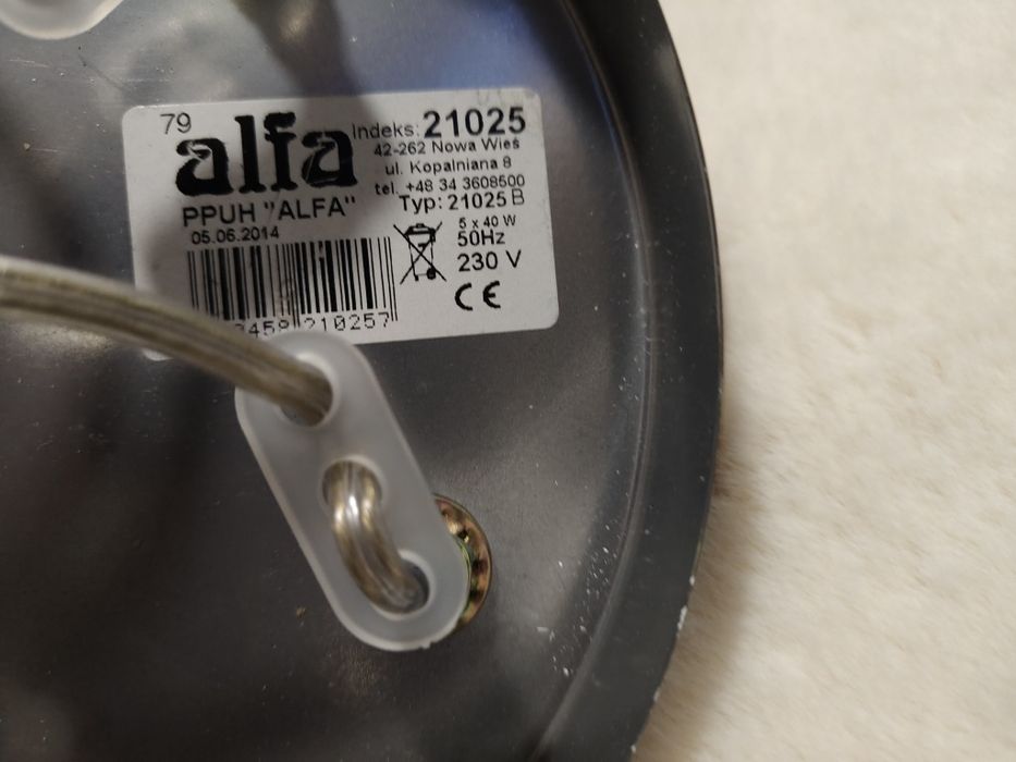 Lampa wisząca zwis Waterfall czarna Alfa 21025B