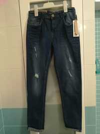 Spodnie dżinsy regular komfort fit z przetarciami nowe 164