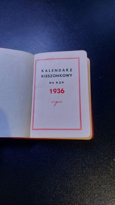 Stary przedwojenny kalendarz kieszonkowy 1936rok