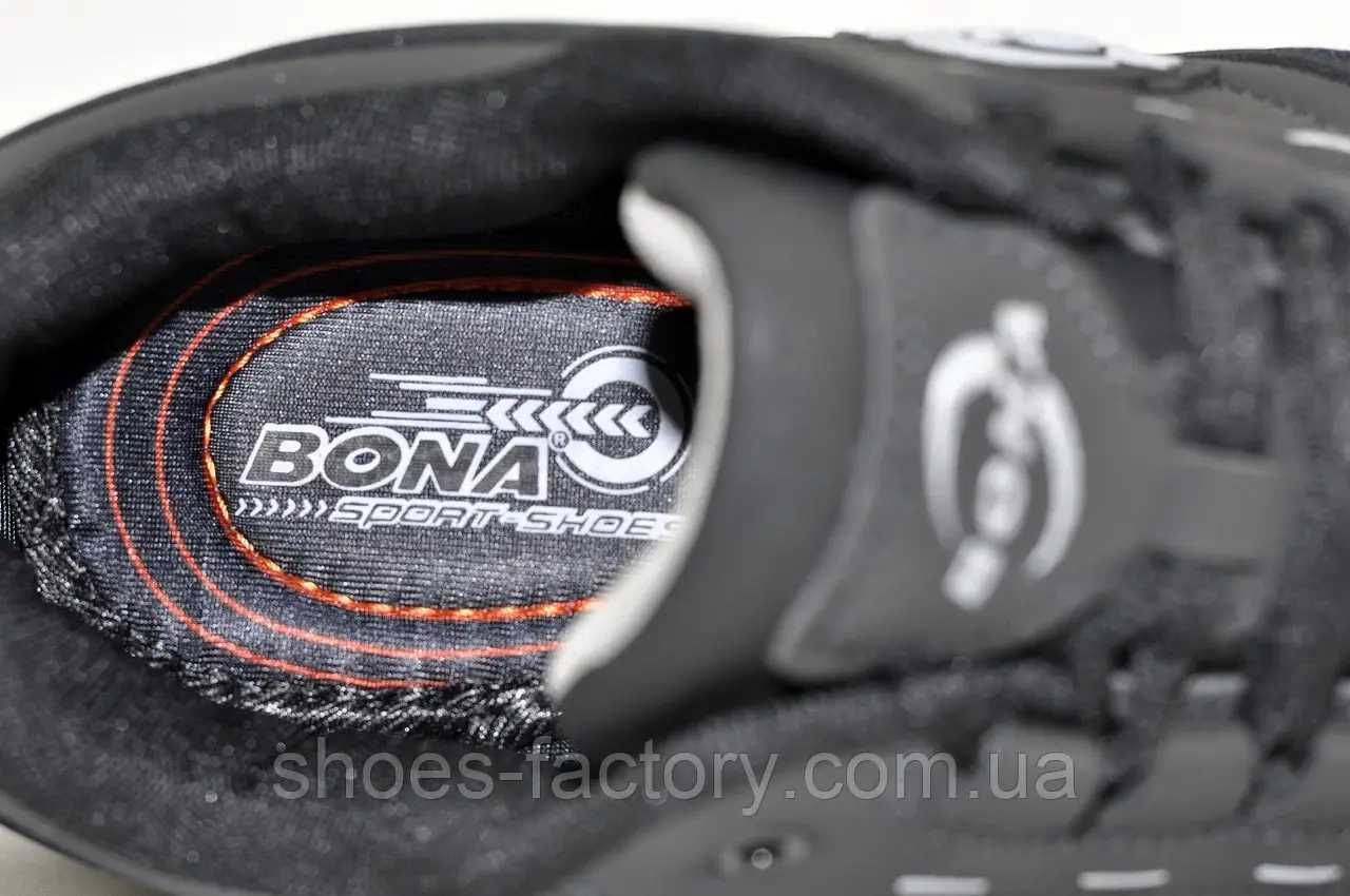 Кросівки Bona шкіра чоловічі чорні код 967D
