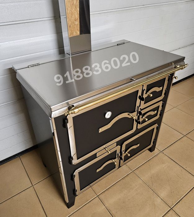 Fogão Lenha NOVOS - INOX - Estilo Rústico - Fabrico Nacional