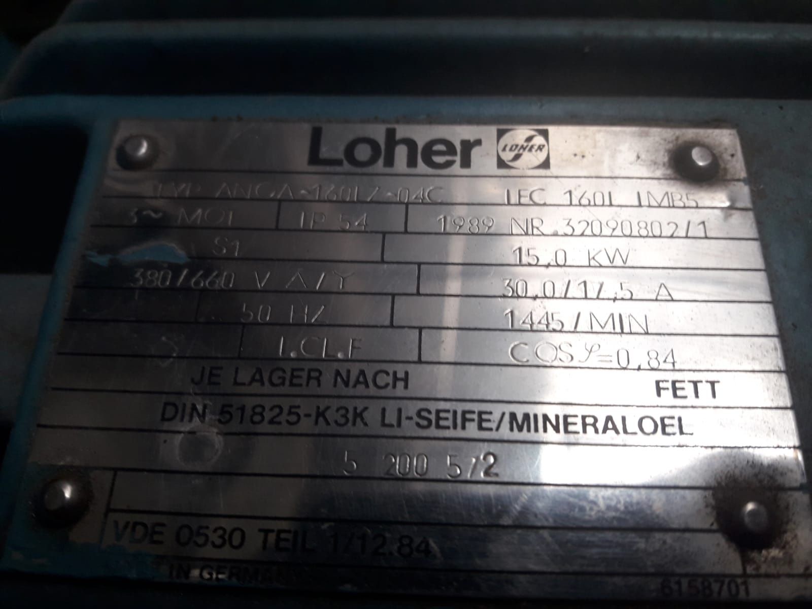 Pompa do wody cieczy Loher Anga 160LZ-04C 15 kW 1445obr/min 23%VAT