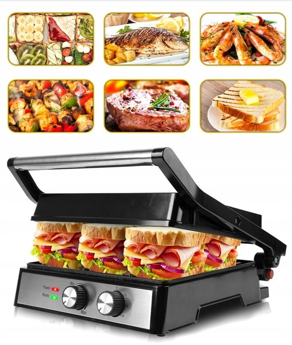 Grill elektryczny Opiekacz rozkładany Toster do kanapek PANINI 2500W