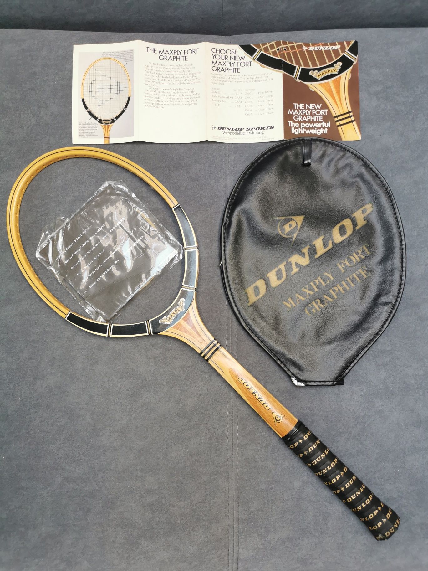 Dunlop Maxply Fort Graphite / Rakieta drewniana tennis / Vintage Retro