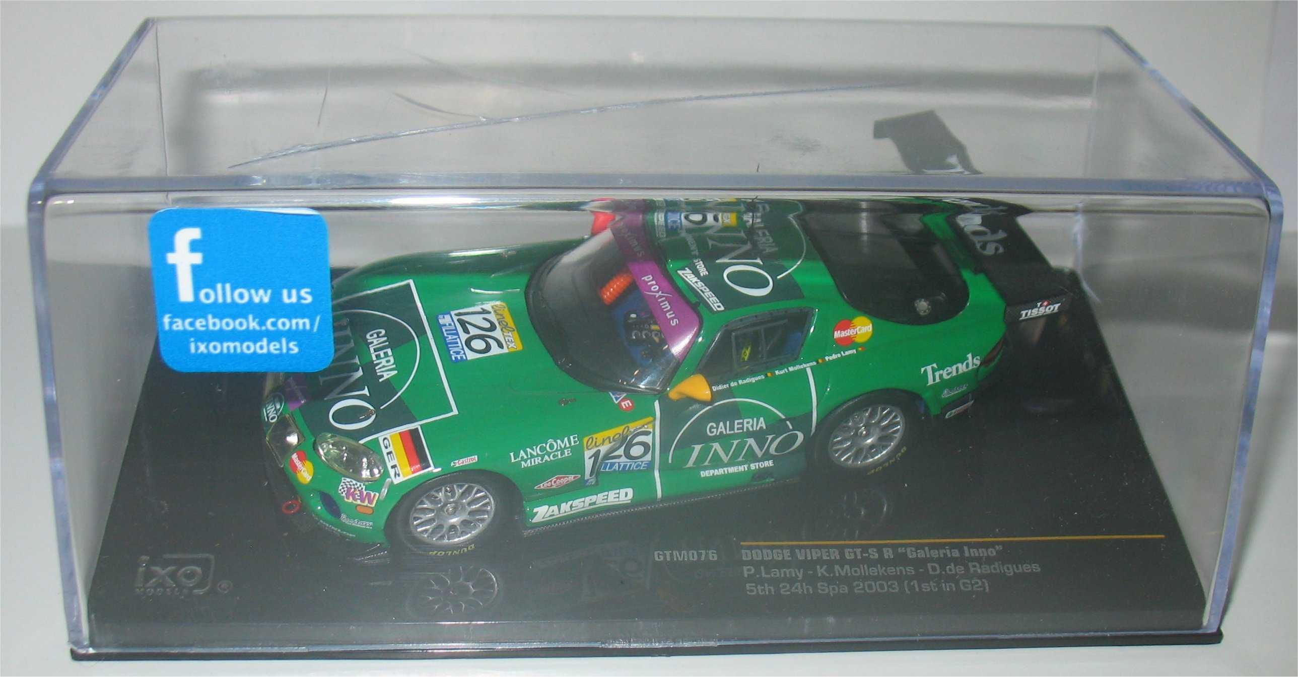 Ixo - Dodge Viper GTS-R - 5º 24 Horas de Spa 2003 - Pedro Lamy