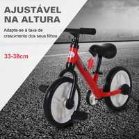 Bicicleta Balance com pedais e rodas removíveis assento ajustável