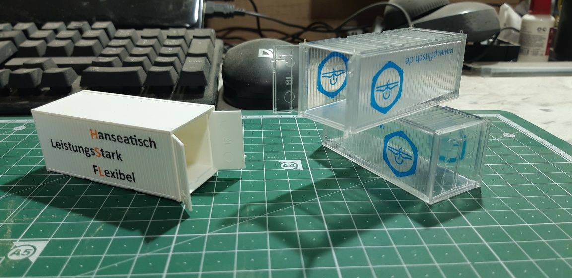 Модели контейнеров 20 и 40 футов масштаб HO 1:87