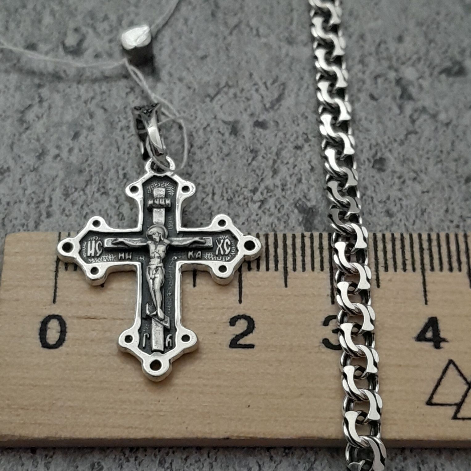Срібний ланцюжок з хрестиком. Серебряна цепочка и крестик