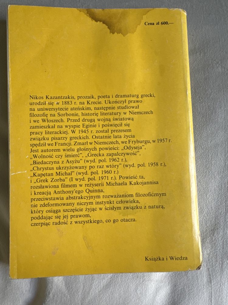 OKAZJA Nikos kazanyzakis Grek Zorba