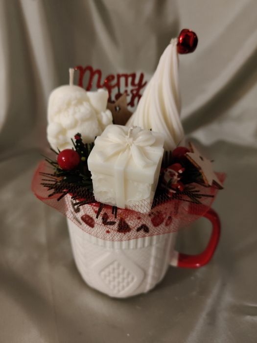 Boxy kubki ze świecami z wosku palmowego sojowego