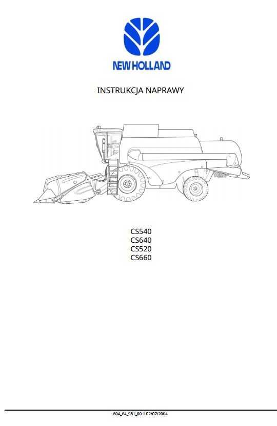 Instrukcja Napraw New Holland  CS 520, CS 540, CS 640, CS 660 PL