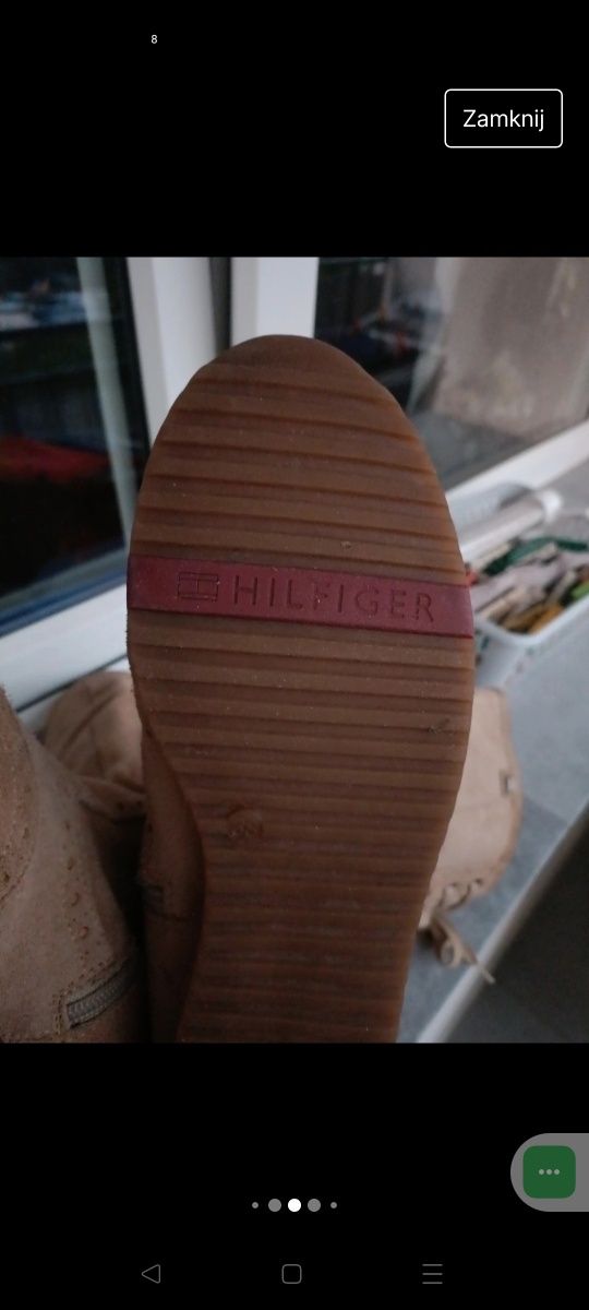 Stylowe długie zamszowe botki Tommy Hilfiger r.38