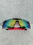 Nowe okulary sportowe rowerowe żółte czerwone UV-400 pokrowiec