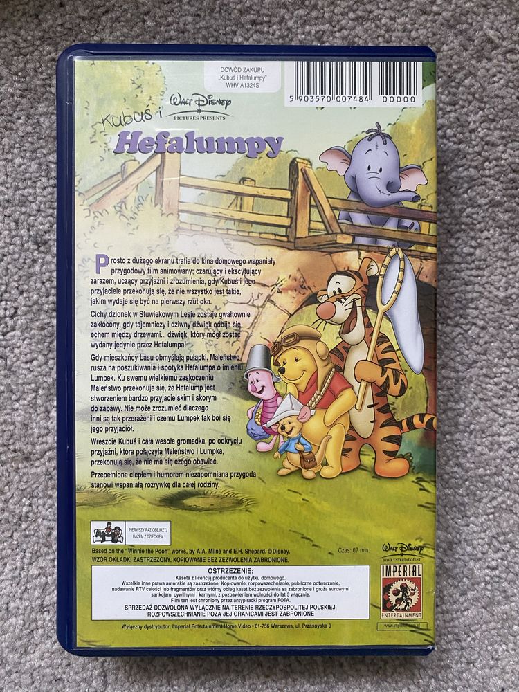 Kaseta VHS Kubuś i Hefalumpy