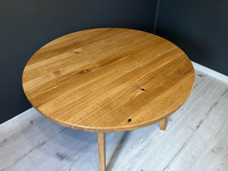 Stół dębowy śr. 110 cm