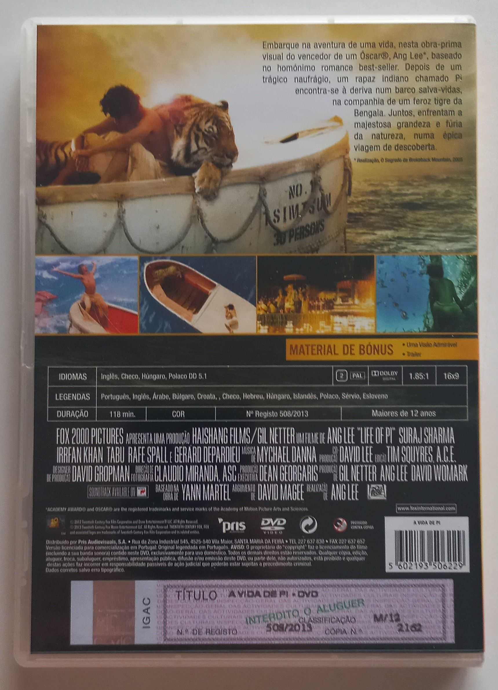 Filme em DVD A Vida de Pi