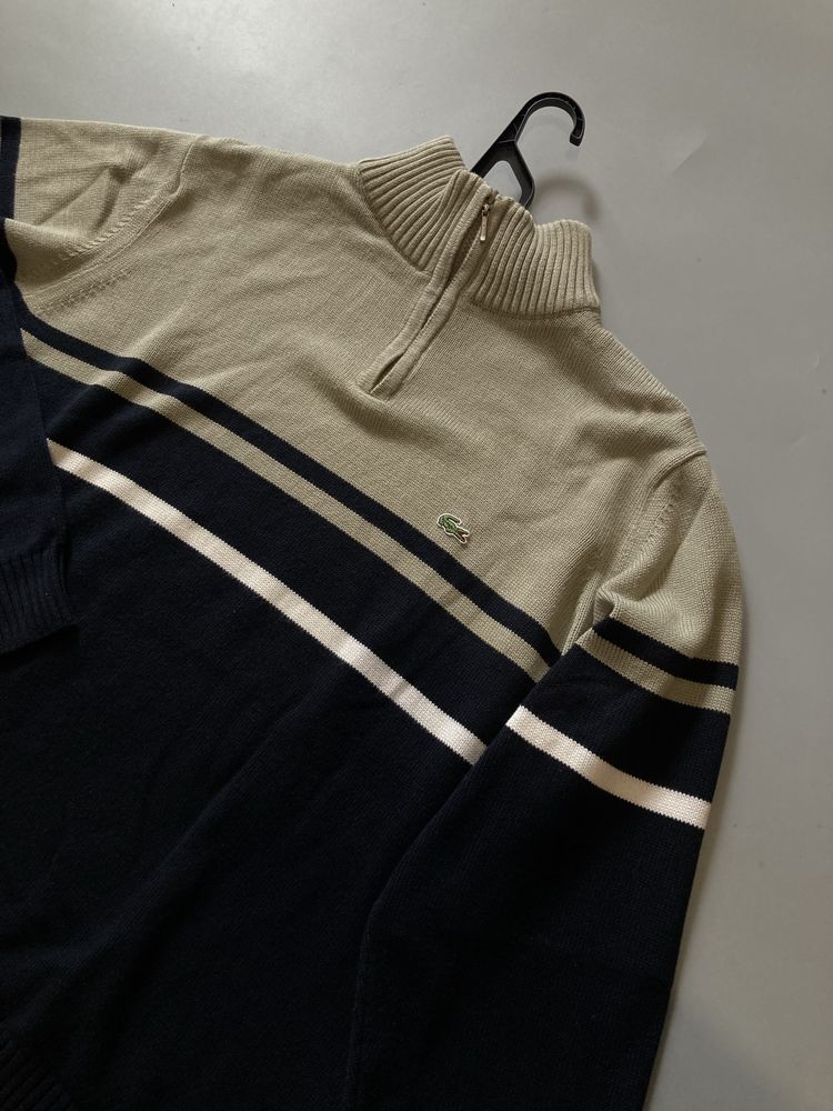 Вязаний Вінтажний Светр 1/3 zip Lacoste size 5