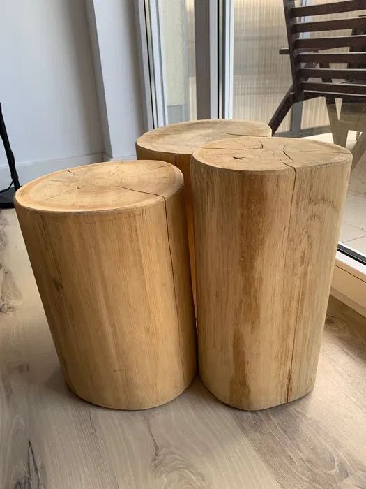 Pieńki drewniane dekoracyjne stoliki naturalne drewno dobrze wysuszone