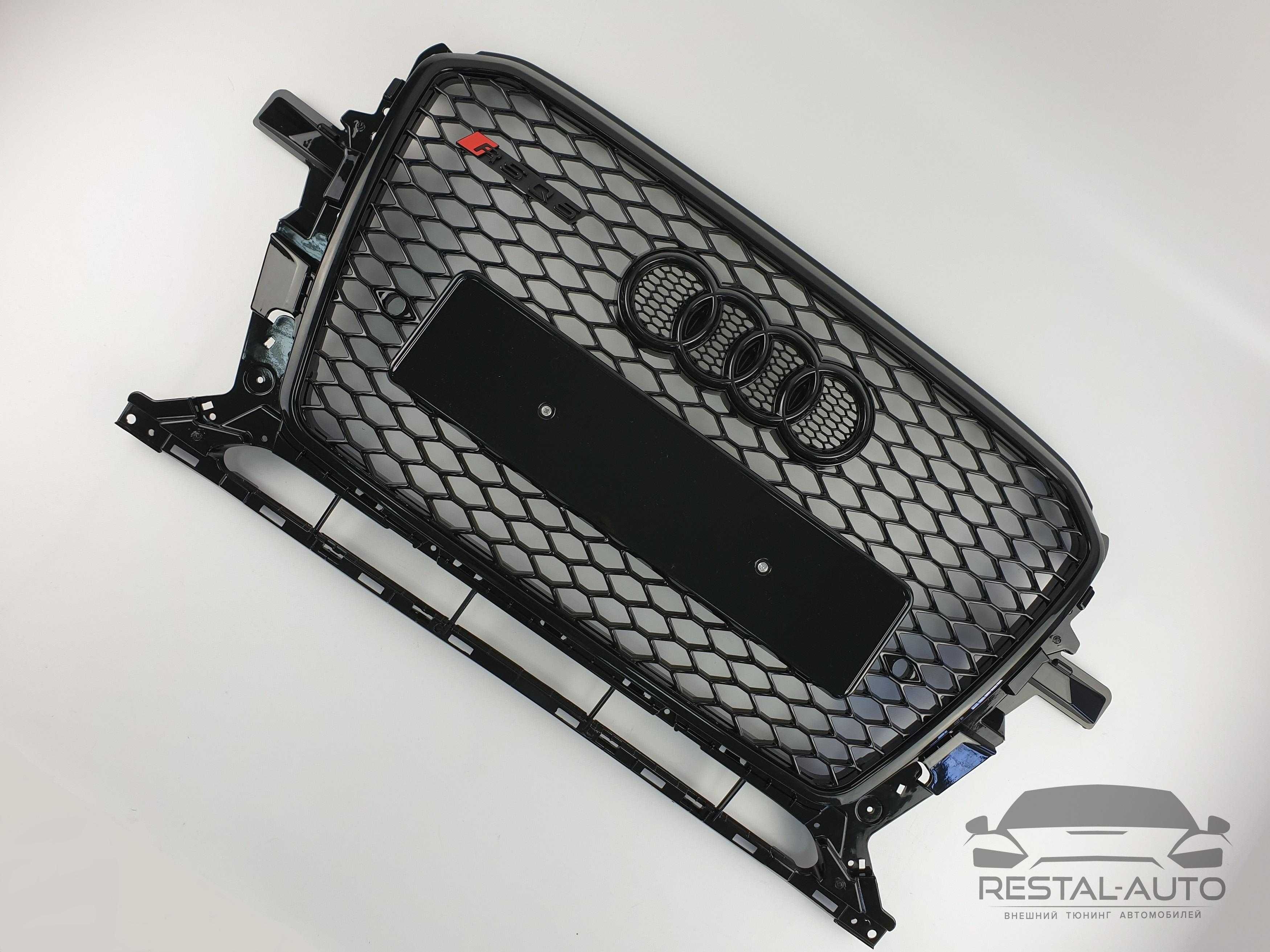 решетка радиатора Audi Q5 2012-2016год Черная в стиле RS.