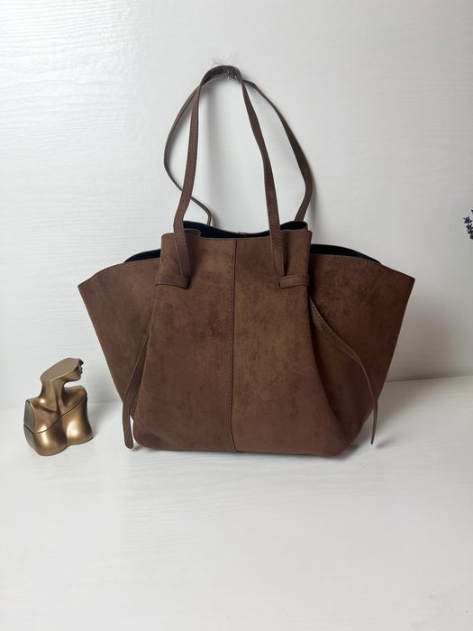 Велика  трендова сумочка шопер коричнева