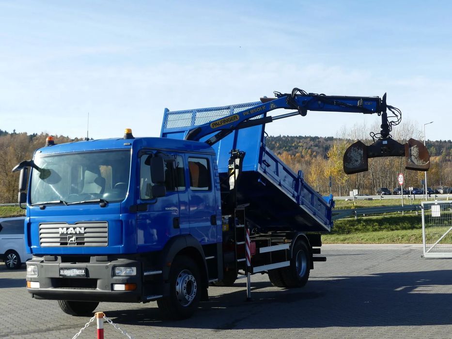 MAN TGM 18.240 / WYWROTKA + HDS / ŁYŻKA / DOKA / DŹWIG /  DUBEL KABINA / Czerpak / Sprowadzony / 6-osobowy /