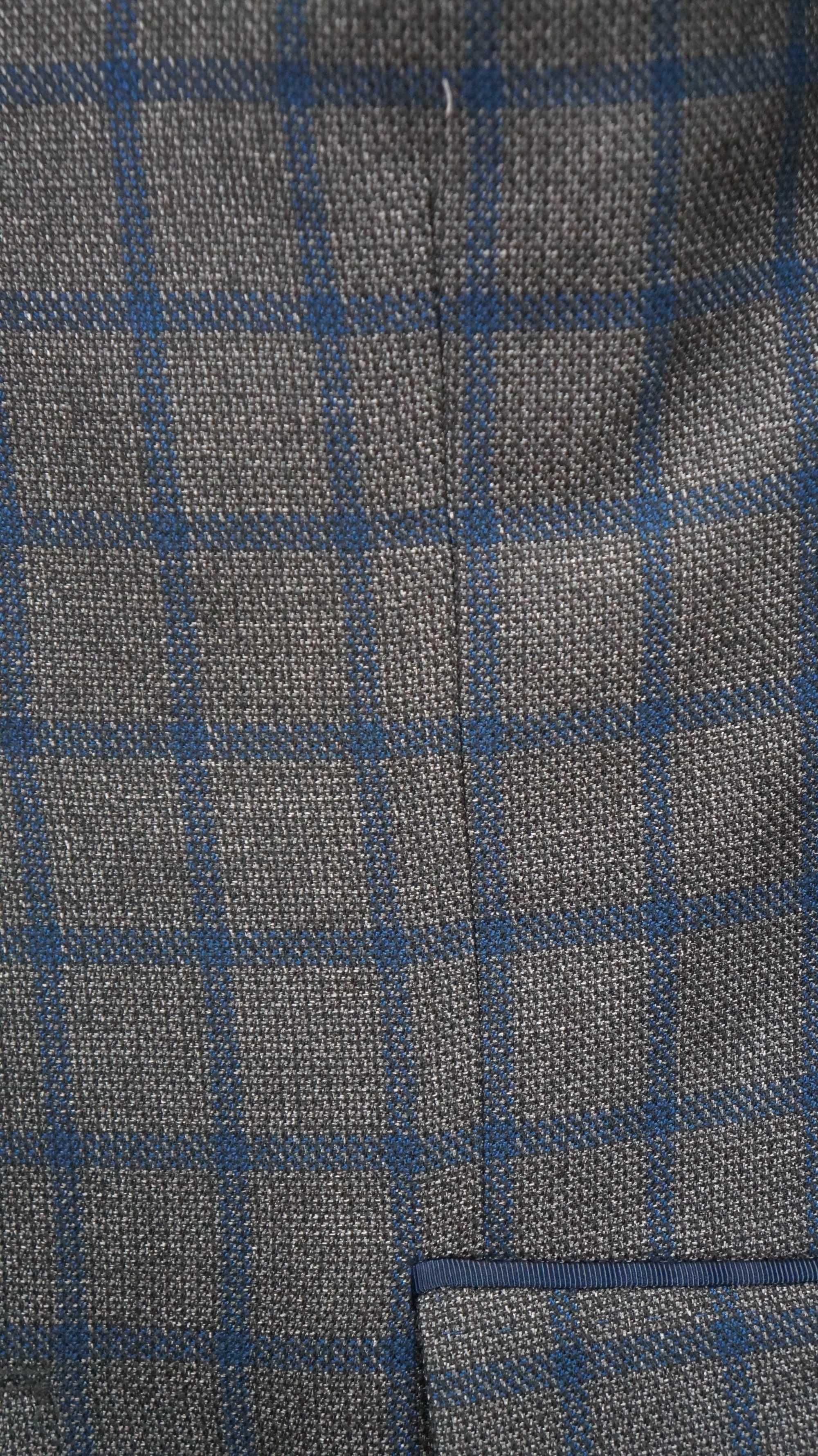 Blezer/Marynarka Cavani Roz. S-M Kolor Szary Granatowa Krata Slim Fit