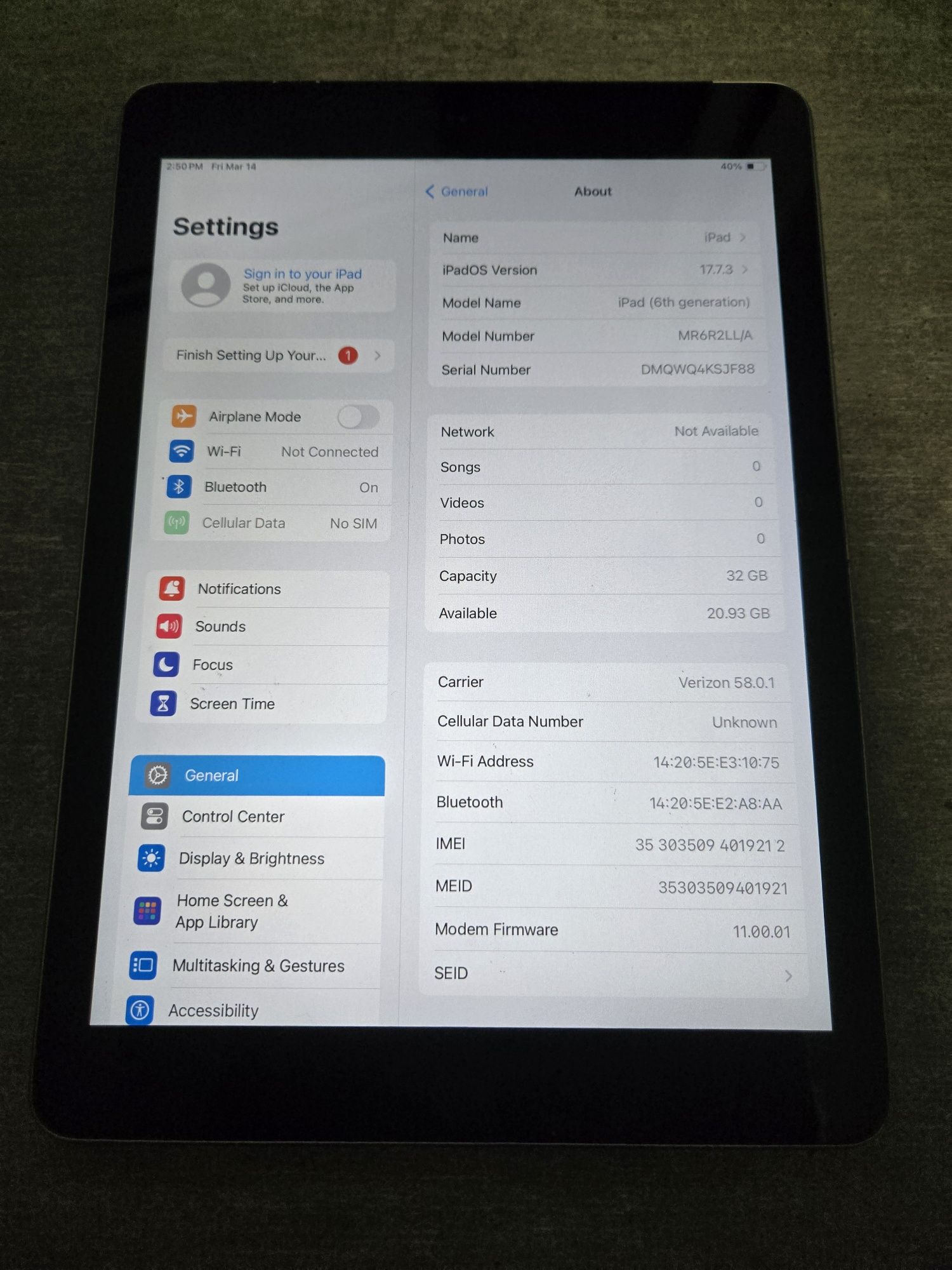 iPad 6 покоління. 32GB. LTE. Сім-карта. Space Grey. Гарантія
