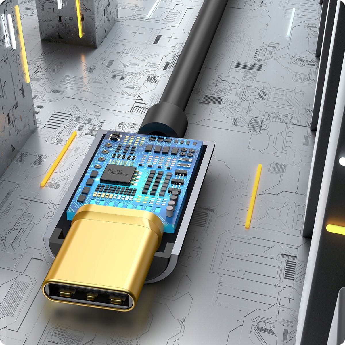 Baseus Adapter Przejściówka Usb-C Do 3,5 Mm Jack Pozłacany