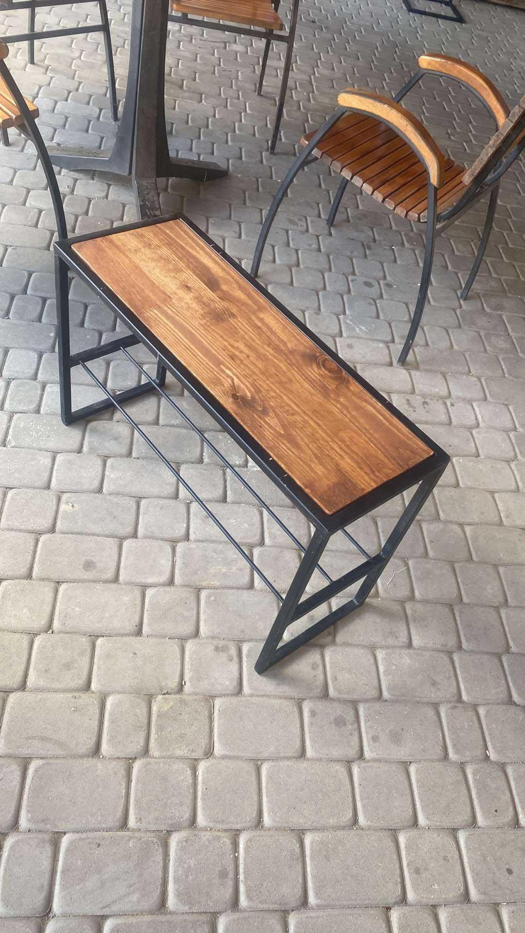 Regał z siedziskiem na buty w stylu LOFT