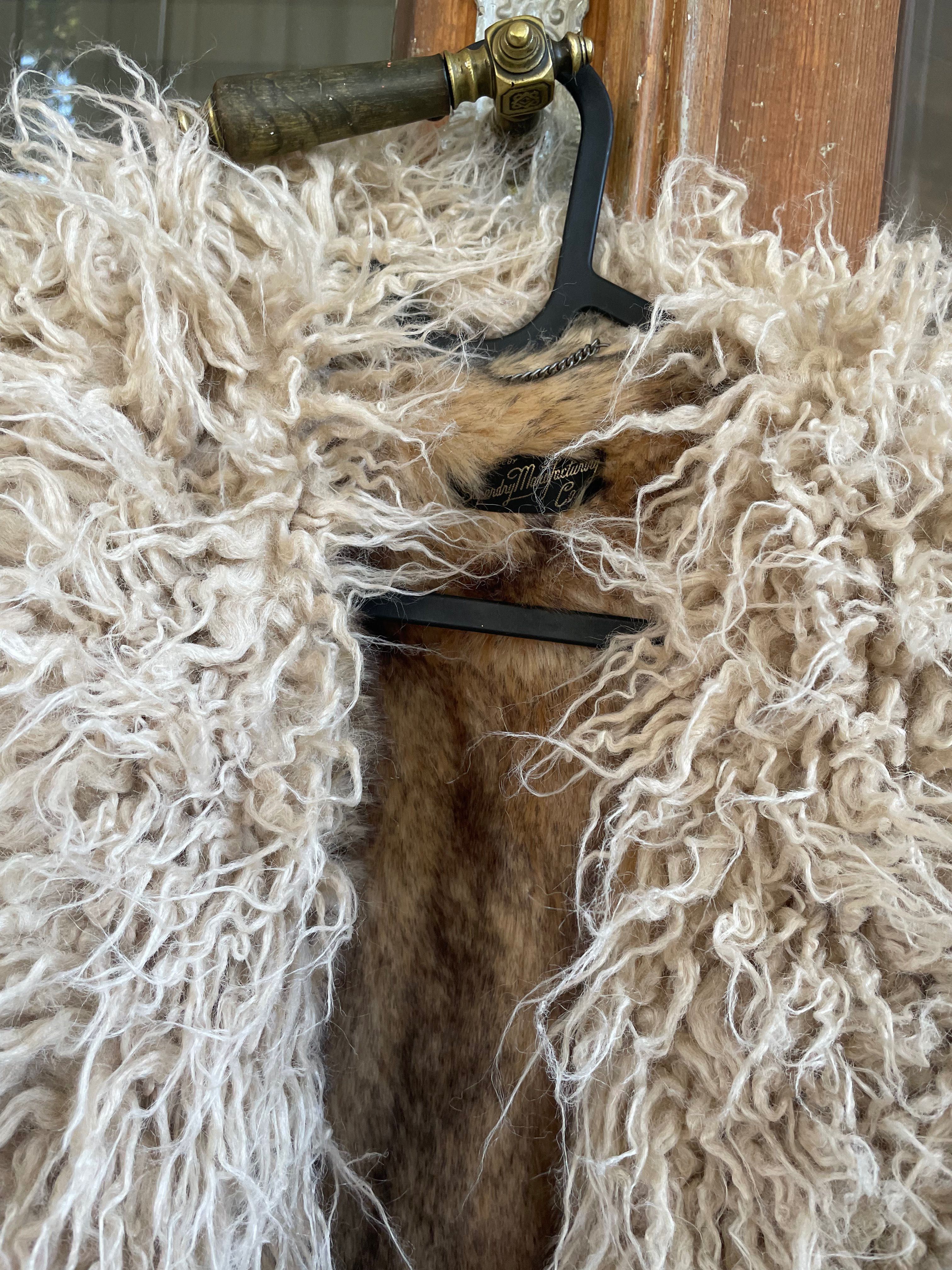Superdry Afghan Coat futerko kurtka płaszcz z futrem retro hippie boho