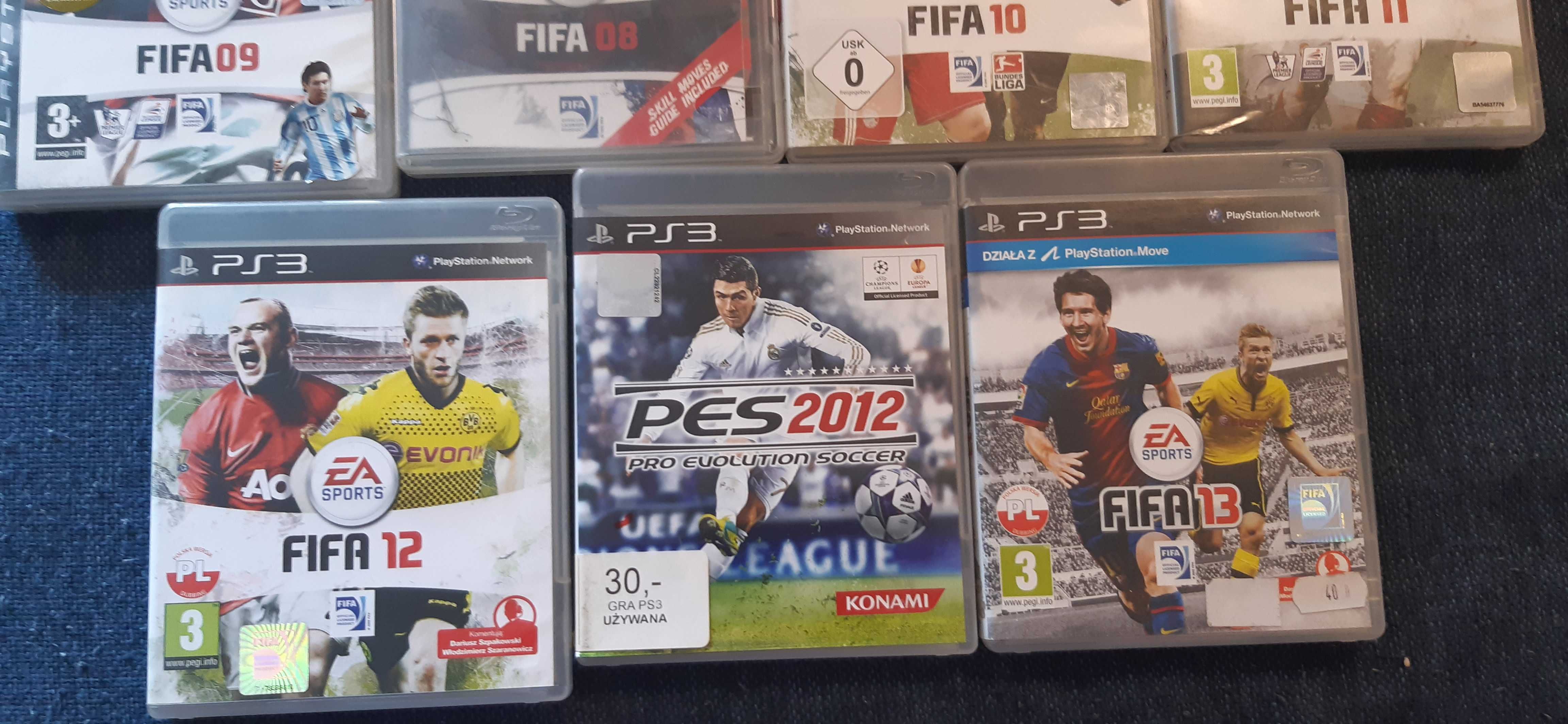 duży zestaw gier fifa na ps 3 plus pes