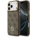 Etui Guess 4G Strass Logo MagSafe na iPhone 17 Pro Max - brązowe