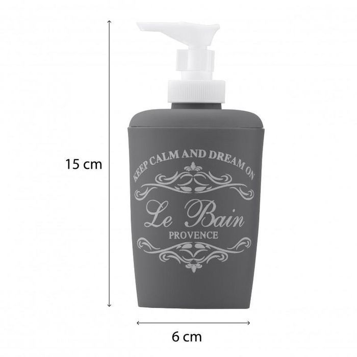 ZESTAW Dozownik do mydła Prowansja SZARY + mydło Merida zapach cytrus