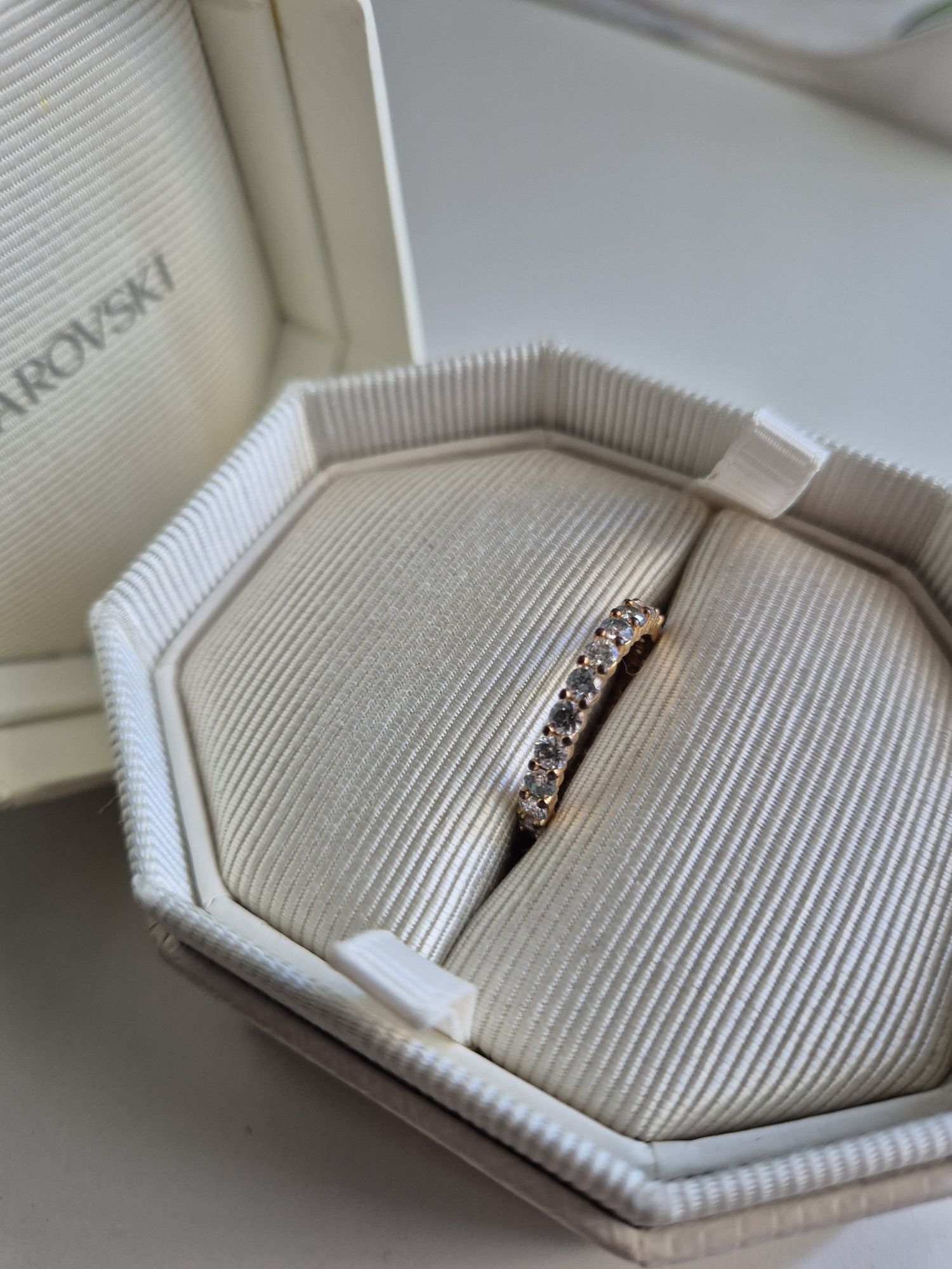 Anel Swarovski rose gold c/ cristais 17mm