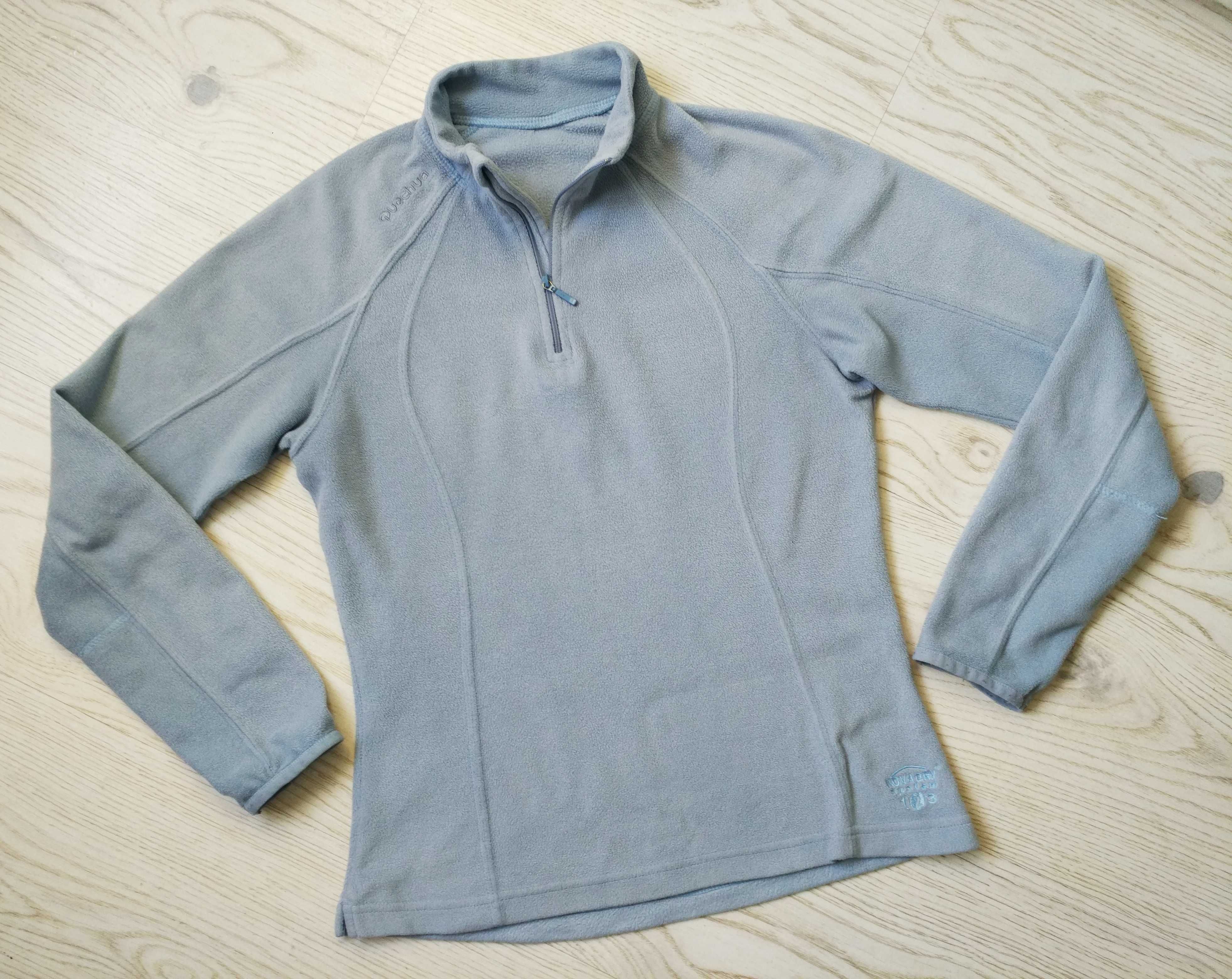 Bluza termiczna polarowa Quechua półgolf r 34 36 szaroniebieska bluzka