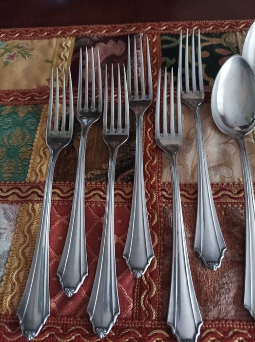 Sztućce srebrne Pr800 Piotr Łątkowski Warszawa super stan 6 osób 1400g