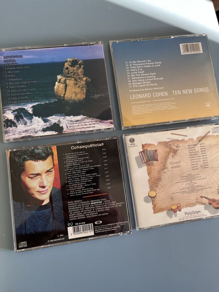 Conjunto de 4 CDs: Rao Kyao, Lara Li, Leonard Cohen, Carlota Fortes