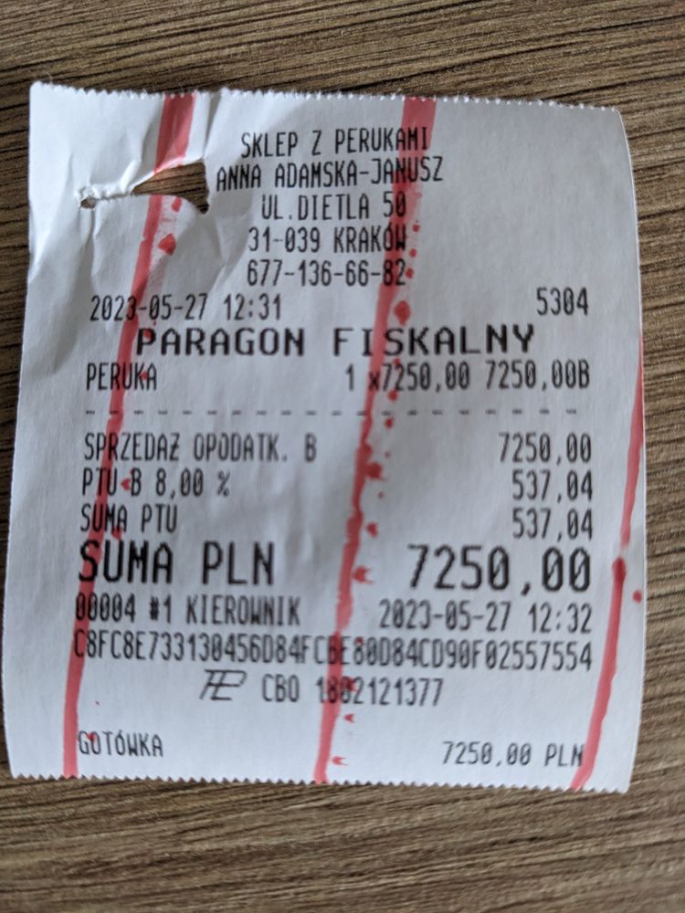 peruka z naturalnych włosów - okazja