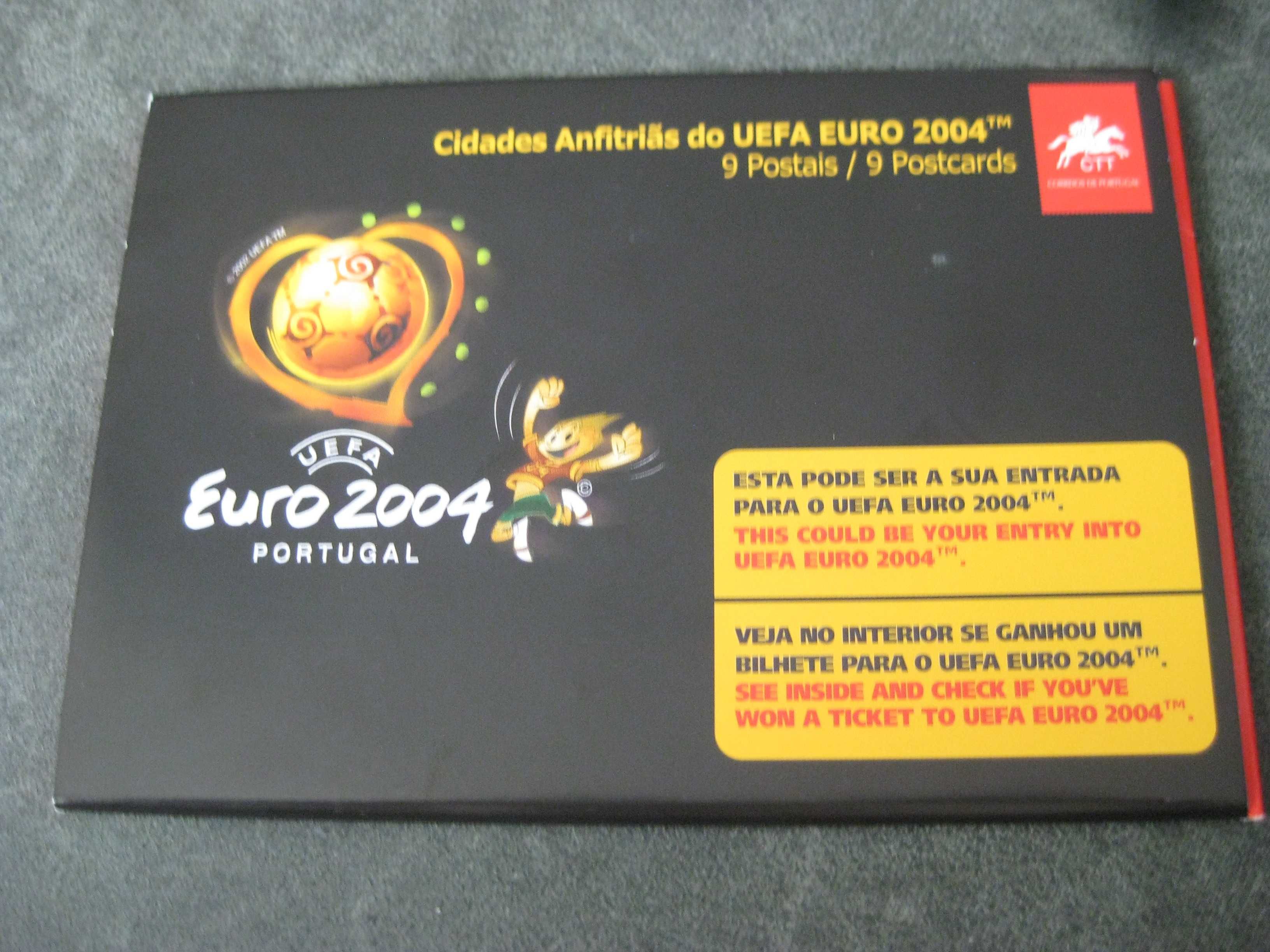 Carteira de 9 Inteiros Postais das Cidades do Euro 2004 CTT