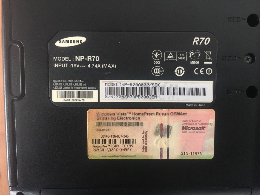 Ноутбук Samsung R70