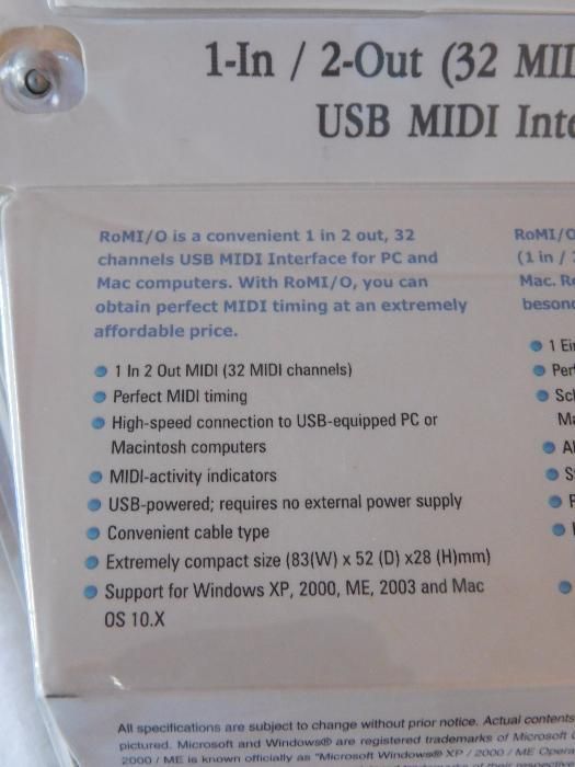 Interface Midi USB NOVO
