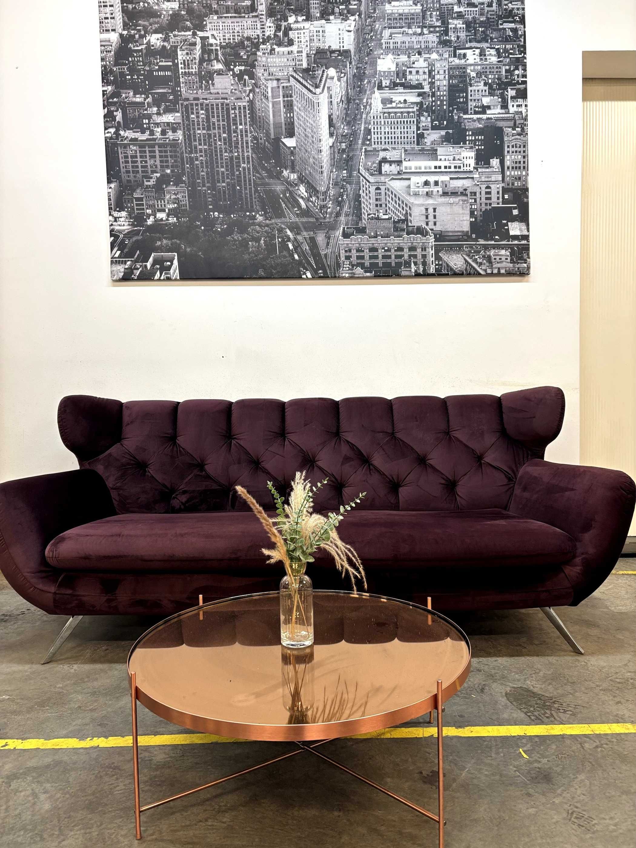 Ekskluzywna sofa SIXTY fioletowa | Darmowy Transport