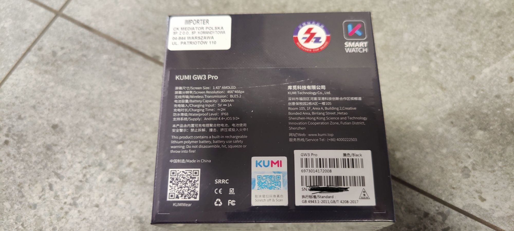 Smartwach KUMI GW3 Pro czarny