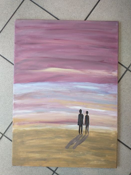 Duży obraz ręcznie malowany