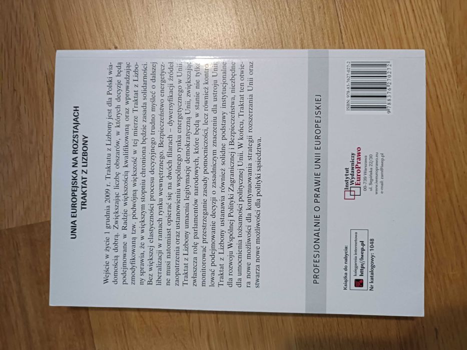 Książka Unia Europejska na rozstajach J. Barcz