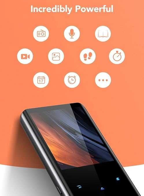 AGPTEK 64GB Bluetooth 5.3 głośnik MP3, HiFi karta TF do 128 GB, czarny