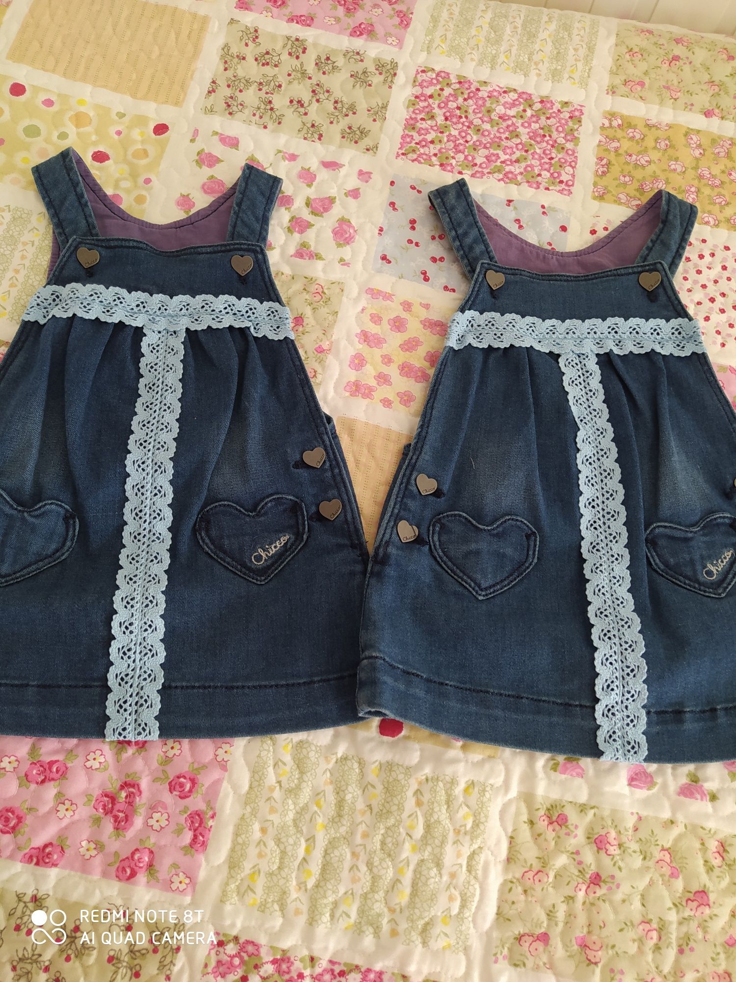 Vestidos Chicco NOVOS gémeas  (9meses)